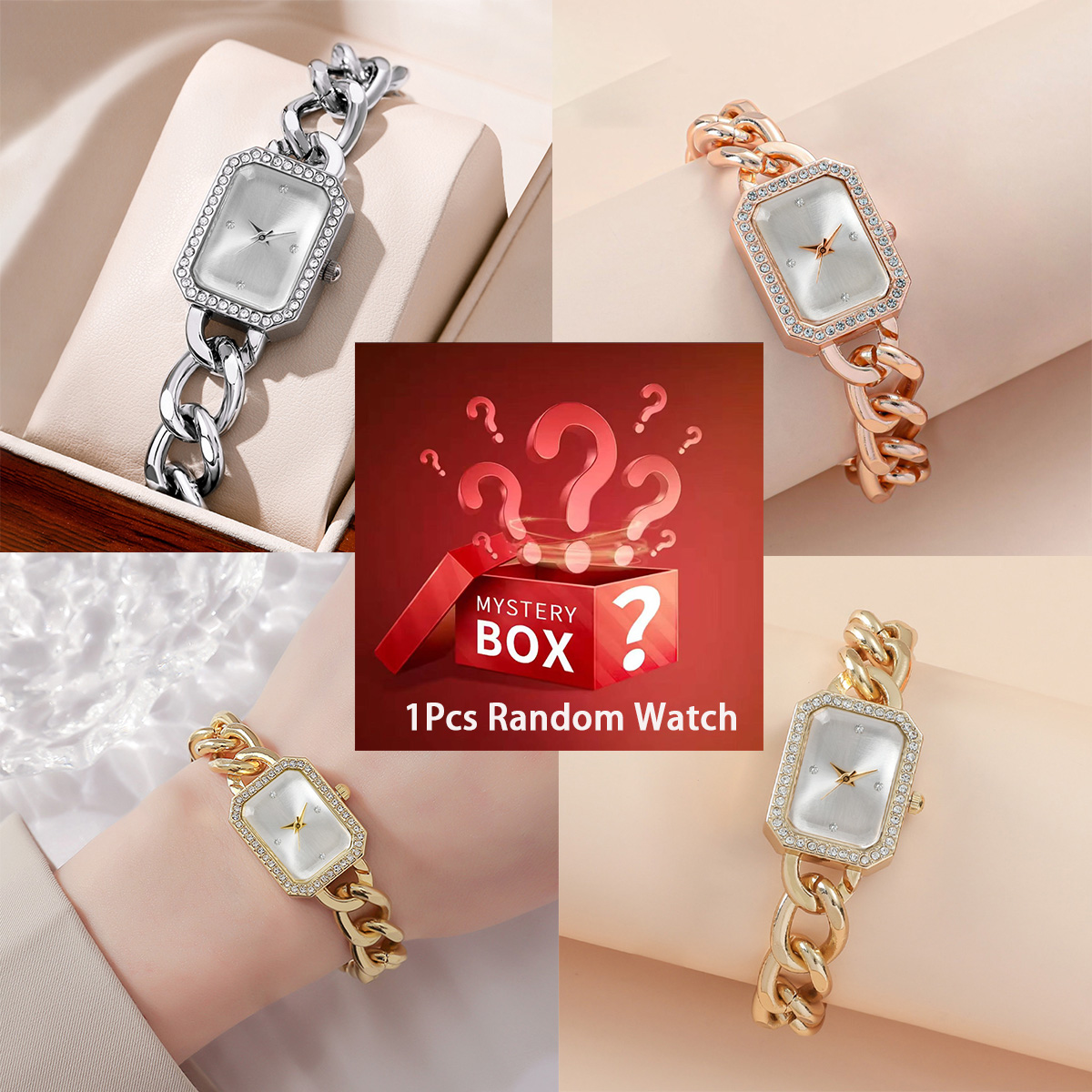 Luxury Watch For - Mystery box contains 1randomcolor watch quartz