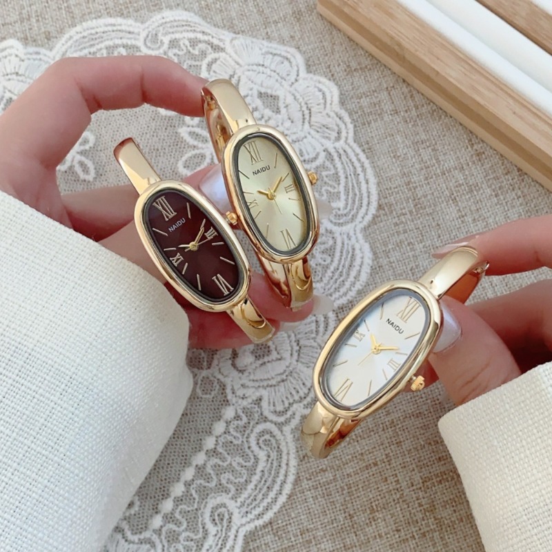 Luxury Watch Ladies - Top Brand Women Oval Roman Dial