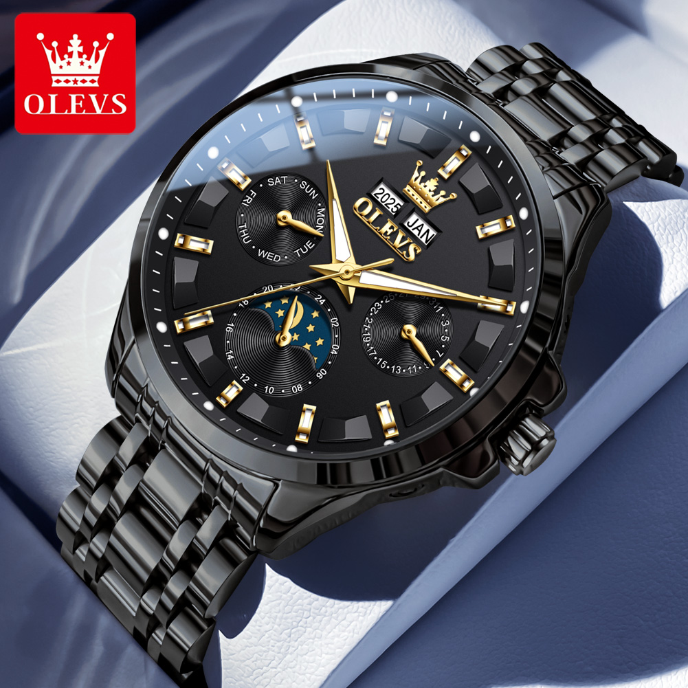 Luxury Watch Time - OLEVS 7070 Automatic Watch Men Moon