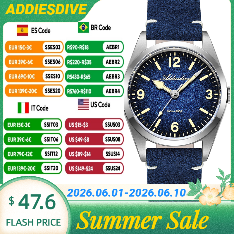 Luxury Watch For - ADDIESDIVE 36MM 200M Waterproof Sapphire Glass