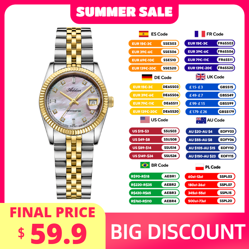Luxury Watch For Women - ADDIES 585 Quartz Women's Watches Sapphire