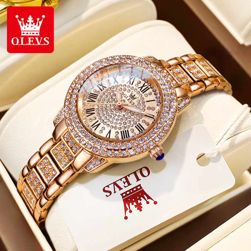 Luxury Watch Logo - OLEVS 9943 Luxury All Diamond Original