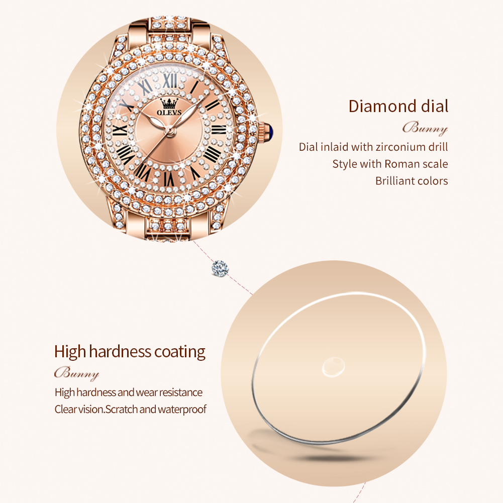 OLEVS 9943 Original Diamond Wa - Luxury Watch Logo 评论和价格