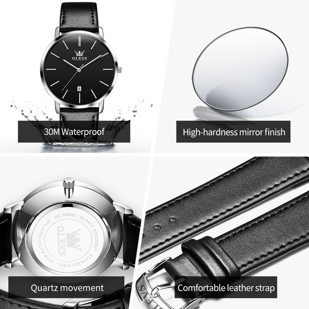 OLEVS Ultra Thin 6.5mm Top Ori - Luxury Watch Sale 评论和价格