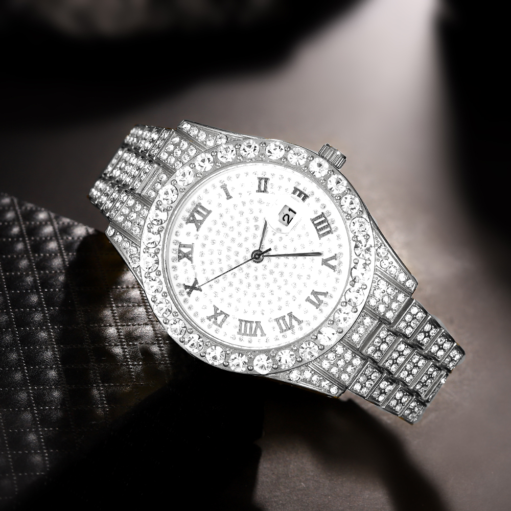 1 Hip-hop Full Diamond Silver  - Luxury Watch Wallpaper 评论和价格