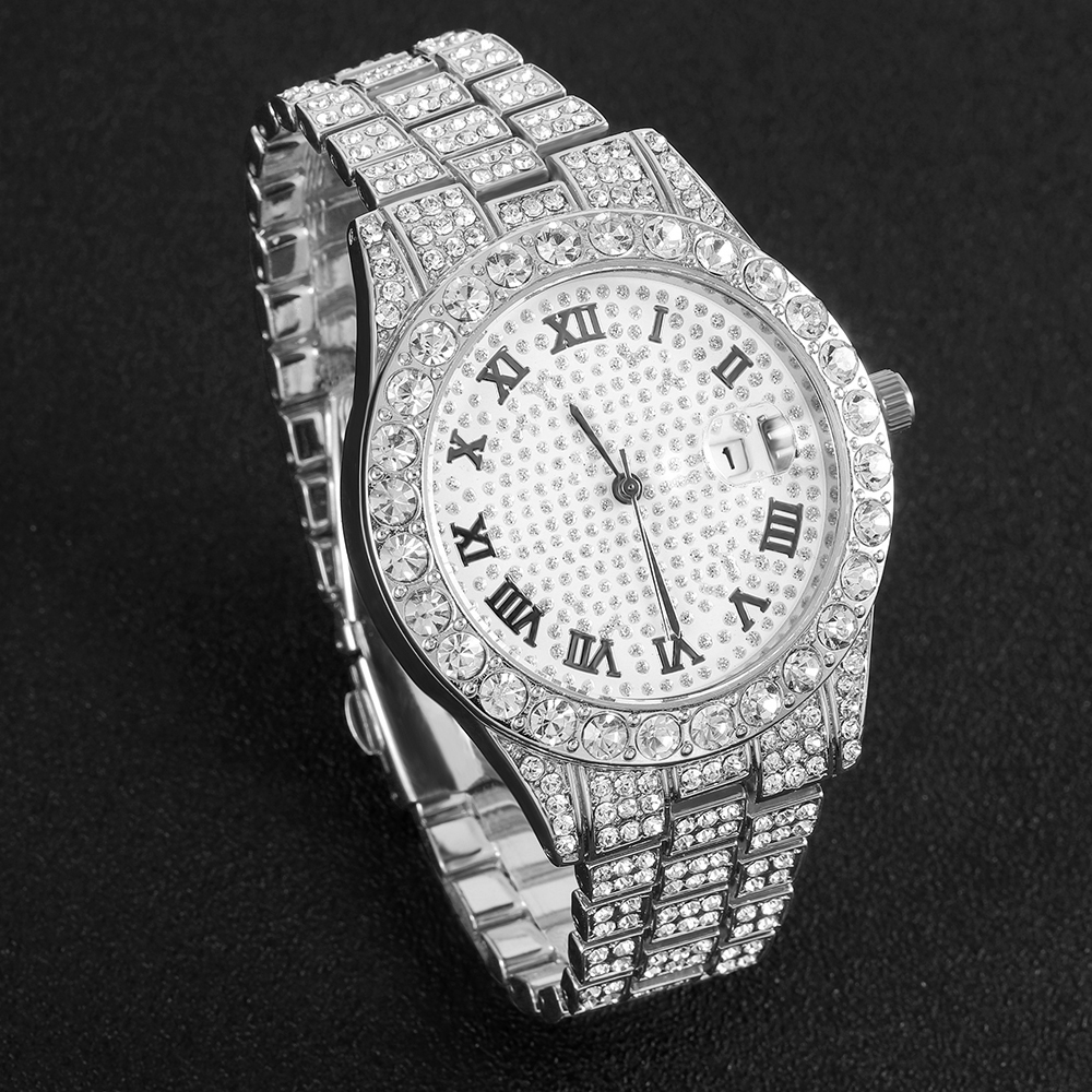 1 Hip-hop Full Diamond Silver  - Luxury Watch Wallpaper 评论和价格