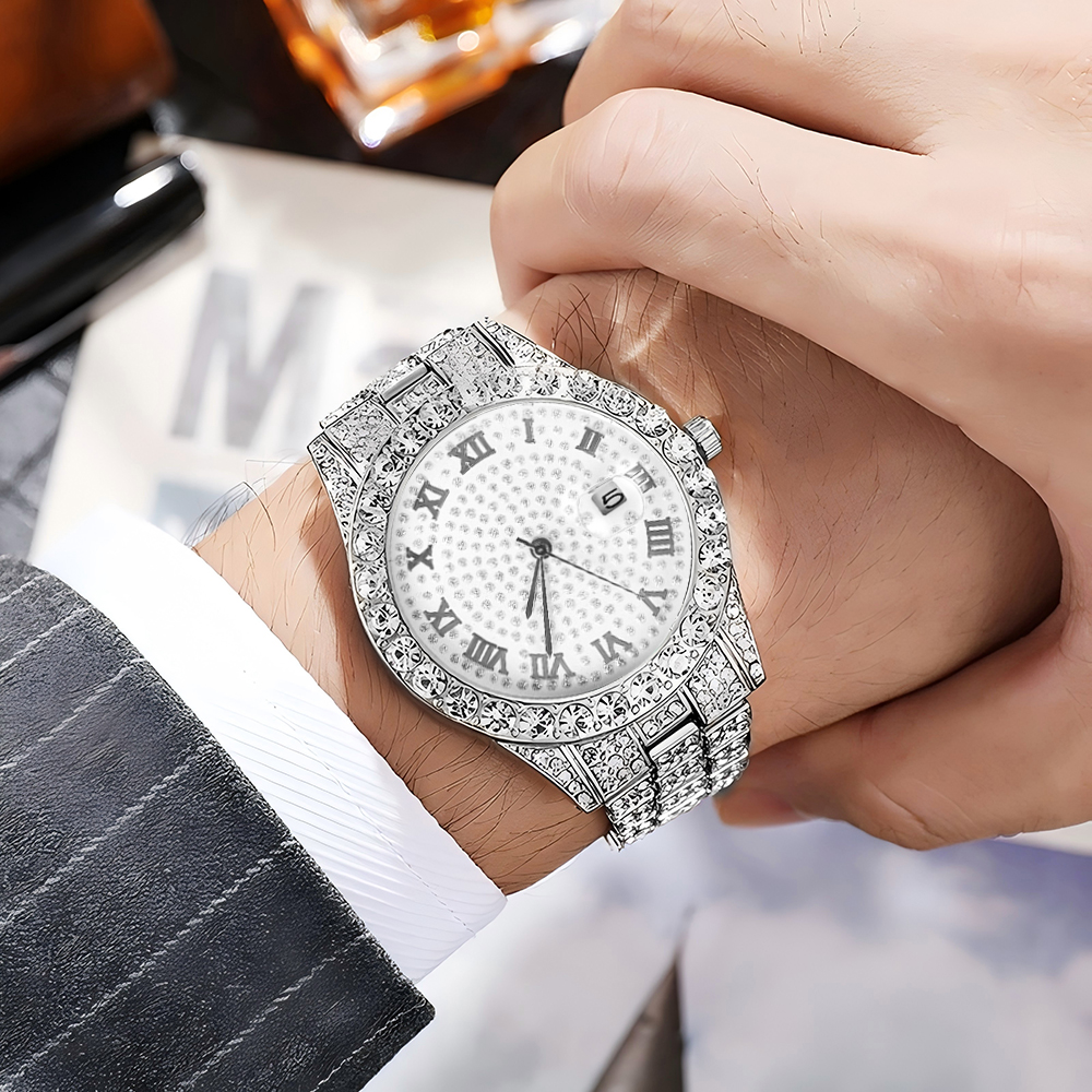 1 Hip-hop Full Diamond Silver  - Luxury Watch Wallpaper 评论和价格