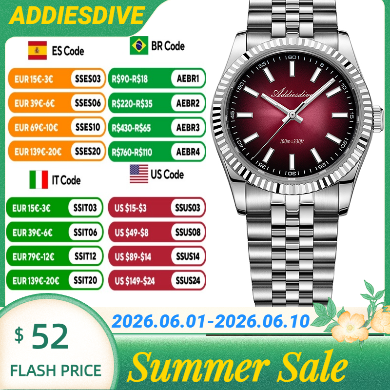 ADDIESDIVE 36MM Japan VH31 100 - Luxury Watch Japan 评论和价格