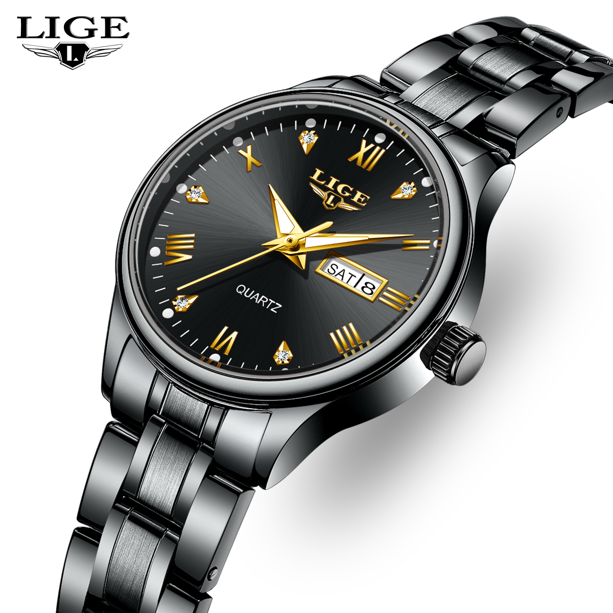 LIGE Top Band Woman Watch Clas - Luxury Watch Ladies 评论和价格