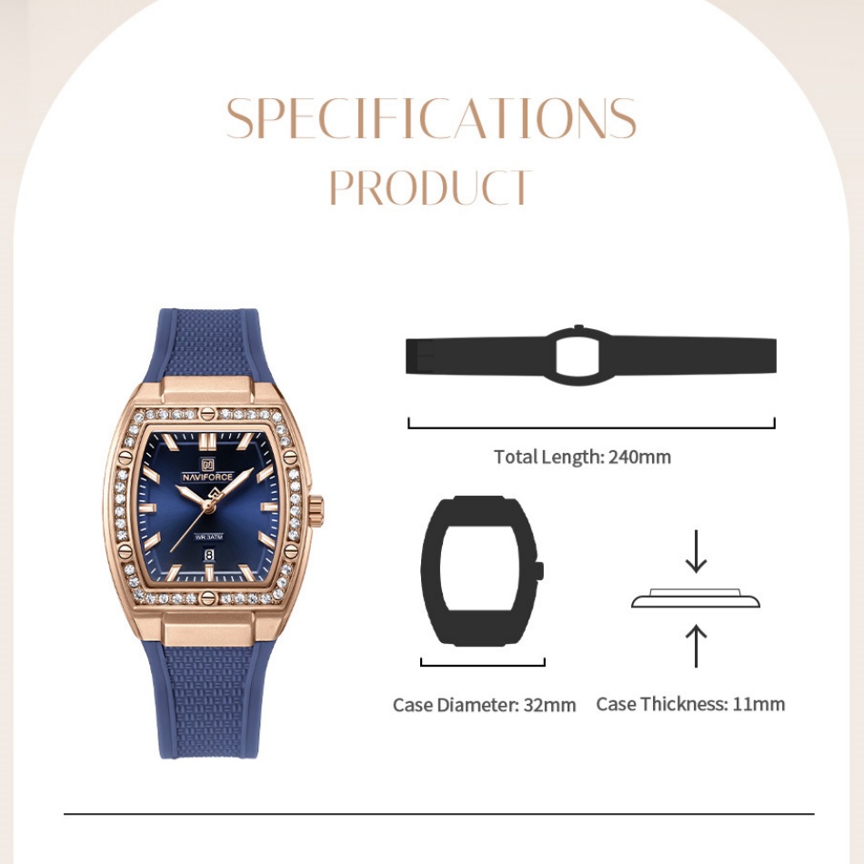 NAVIFORCE 3ATM Waterproof  Qua - Perpetual Calendar Watch 评论和价格