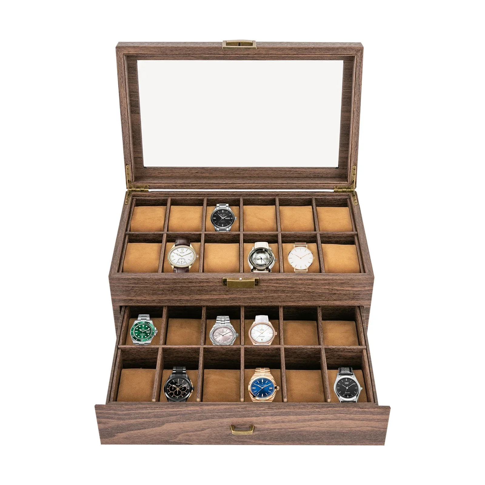 24-Slot Wooden Watch Holder Or - Luxury Watch Tier 评论和价格