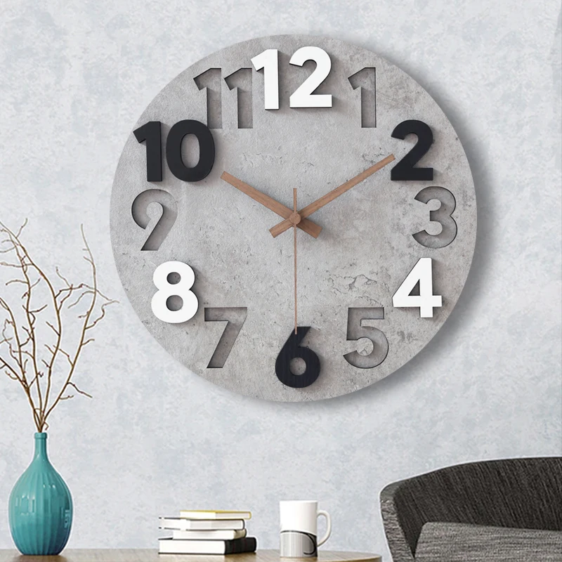 Modern 3d Wall Clock Wood Cloc - Luxury Watch Europe 评论和价格