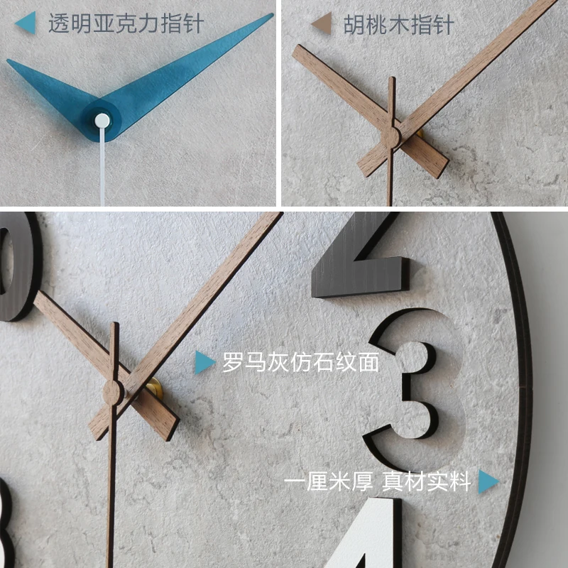 Modern 3d Wall Clock Wood Cloc - Luxury Watch Europe 评论和价格