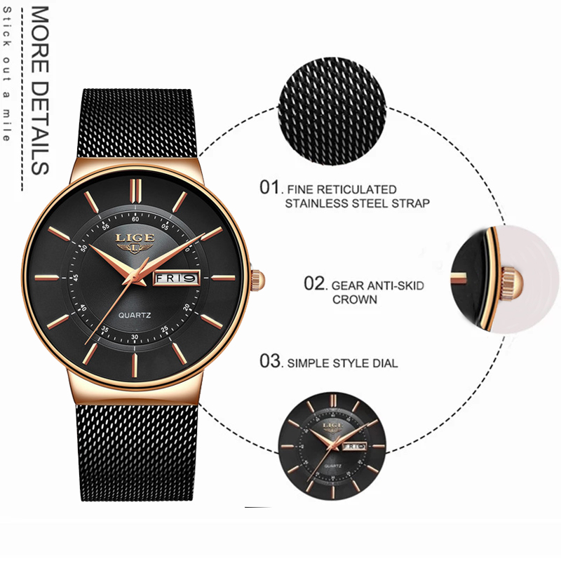 LIGE Women Watches Luxury Bran - Luxury Watch Ladies 评论和价格