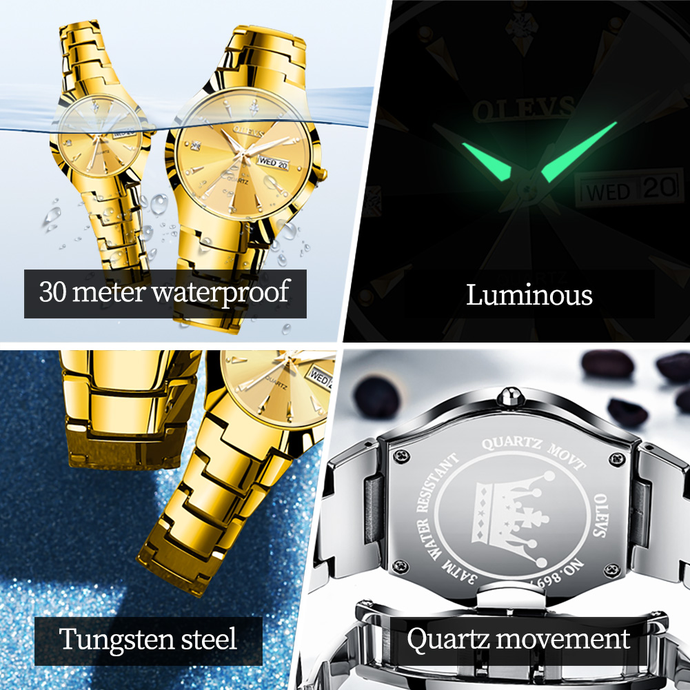 OLEVS TOP Brand Gold Watches f - Luxury Watch Wallpaper 评论和价格