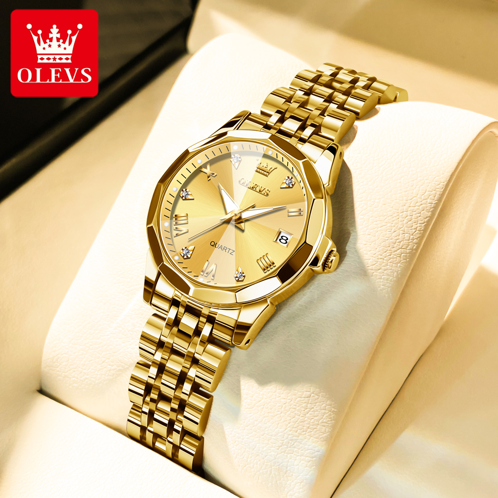 OLEVS Fashion Golden Watch for - Luxury Watch Logo 评论和价格