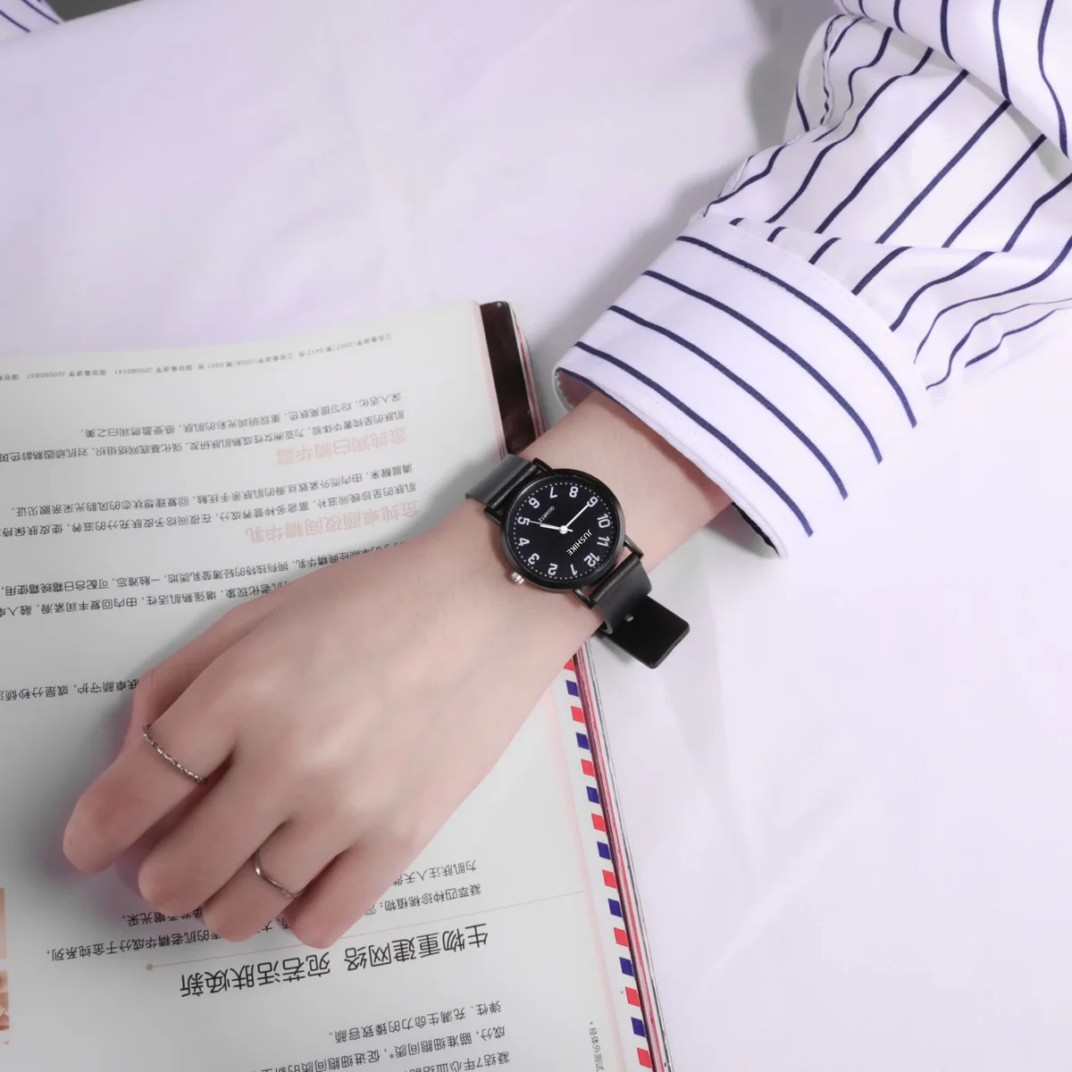 Simple Black Watch Quartz Watc - Luxury Watch Ladies 评论和价格